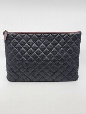 Chanel Large Caviar O-Case Zip Pouch